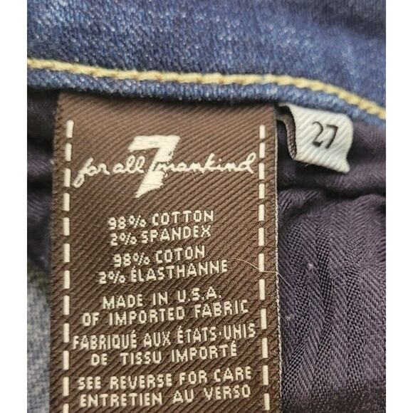 7 For All Mankind Gwenevere Skinny Jeans Women’s 26x27 Mid Rise Medium Wash - Picture 6 of 7